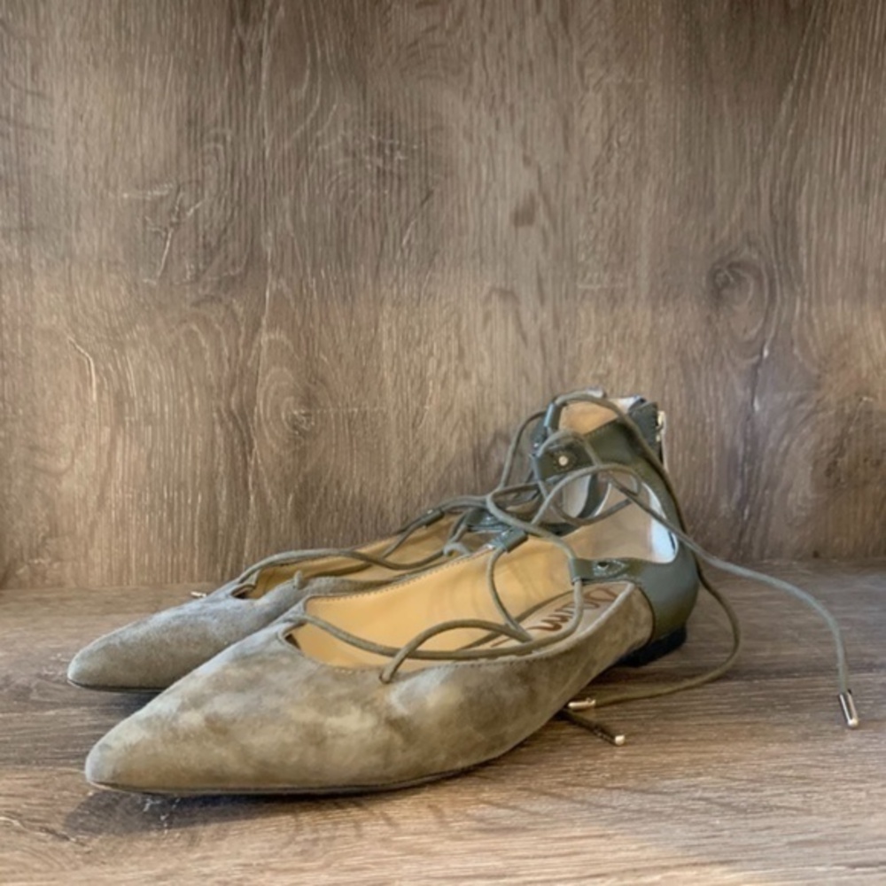 Sam Edelman Rosie Suede Lace Up Flat sz 7